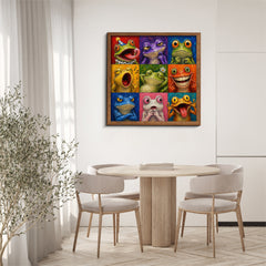 Colorful Frog Faces Jigsaw Puzzle 1000 Pieces