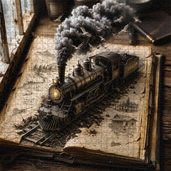 Vintage Book Trains Jigsaw Puzzle 1000 Pieces