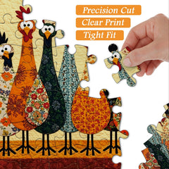 Fabric Chickens Jigsaw Puzzle 1000 Pieces