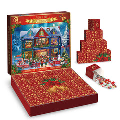 Festliches Winter -Immobilien -Adventskalender -Puzzle 1000 Stücke