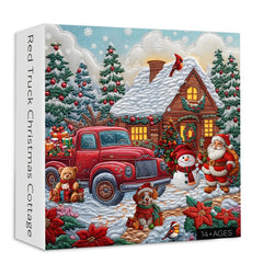 Red Truck Christmas Cottage Jigsaw Puzzle 1000 Stücke