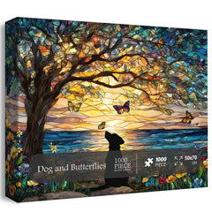 Dog and Butterflies Jigsaw Puzzles 1000 Pieces