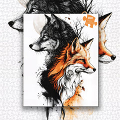Wolf Fox Art Puzzle 1000 Teile