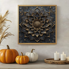 Schwarzes Goldblumenprozzel Puzzle 1000 Stücke