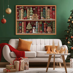 Cozy Christmas Bookshelf Jigsaw Puzzle 1000 Pieces