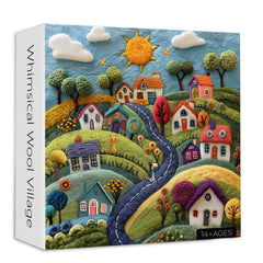 Whimsical Wool Village Jigsaw Puzzle 1000 Pieces