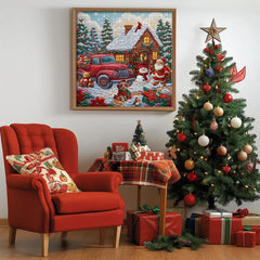 Red Truck Christmas Cottage Jigsaw Puzzle 1000 Stücke