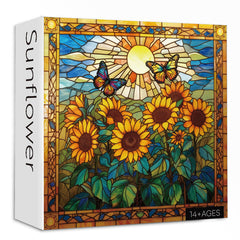 Buntglas Sonnenblumen -Puzzle 1000 Stücke