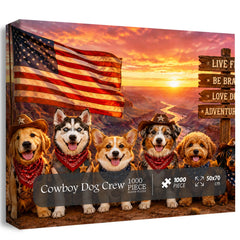 Cowboy Dog Crew Jigsaw Puzzle 1000 Pieces