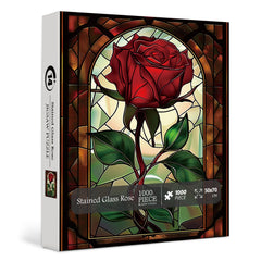 Stained Glass Rose Jigsaw Puzzle 1000 Pieces