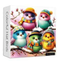 Colorful Hat Birds Jigsaw Puzzle 1000 Pieces