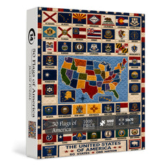 Puzzle con 50 bandiere d'America, 1.000 pezzi