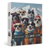 Ski -Hundeteam -Puzzle 1000 Teile