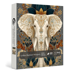 Golden Elephant Whispers Jigsaw Puzzle 1000 Pieces