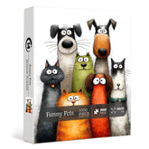 Lustige Haustiere Kunstpuzzle 1000 Teile
