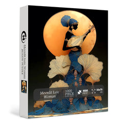 Moonlit Lute Woman Jigsaw Puzzle 1000 Pieces