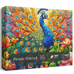 Mosaic Peacock Jigsaw Puzzle 1000 Pieces