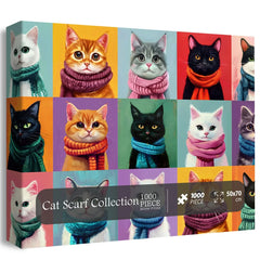 Cat Scarf Collection Jigsaw Puzzle 1000 Pieces