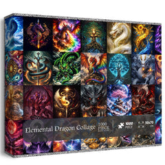 Puzzle Drago Elementale Collage 1000 Pezzi