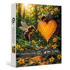 Puzzle con cuore di miele illuminato dal sole, 1000 pezzi