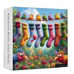 Rainbow Bird's Sock Party Jigsaw Puzzle 1000 Pieces