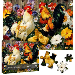 Rooster & Chicks Jigsaw Puzzle 1000 Pieces