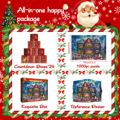 Festliches Winter -Immobilien -Adventskalender -Puzzle 1000 Stücke