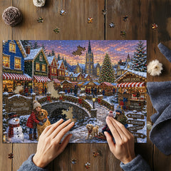 Warmes Winterdorf-Puzzle, 1000 Teile