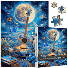 Seaside Moonlight Gitarrenpuzzle Rätsel 1000 Stücke