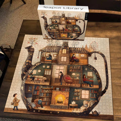 Jigsaw -Puzzle -Teekannenbibliothek 1000 Teile