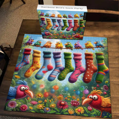 Rainbow Bird's Sock Party Jigsaw Puzzle 1000 Pieces