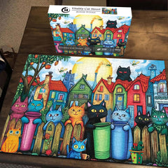 Colorido Cat Street Jigsaw Puzzle 1000 piezas