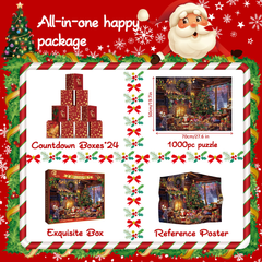 Yuletide Gleam Advent Calendar Jigsaw Puzzle 1000 Piezas