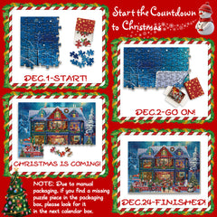 Festliches Winter -Immobilien -Adventskalender -Puzzle 1000 Stücke