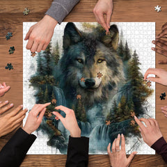 Loup à la cascade Puzzle de puzzle 1000 pièces