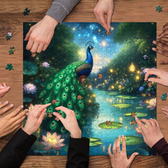 Peacock Oasis Paradise Jigsaw Puzzle 1000 Pieces