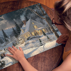 Moonlit Snowy Night Jigsaw Puzzle 1000 Pieces