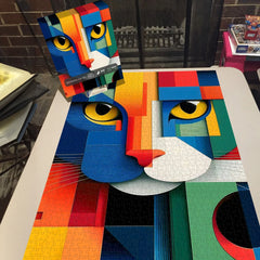 Geometric Cat Art Jigsaw Puzzle 1000 Pieces