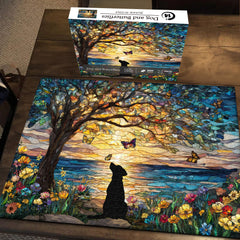 Dog and Butterflies Jigsaw Puzzles 1000 Pieces