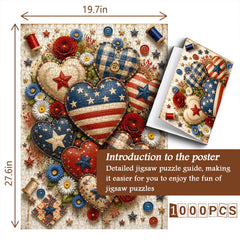 Patriotic Hearts Jigsaw Puzzle 1000 Pieces