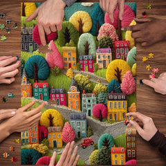 Puzzle della città del ricamo, 1000 pezzi