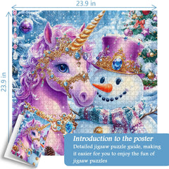 Schneemann -Einhorn -Puzzle 1000 Stücke