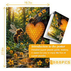 Puzzle con cuore di miele illuminato dal sole, 1000 pezzi