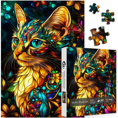 Mystic Floral Cat Jigsaw Puzzle 1000 Pieces