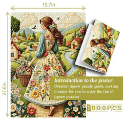 Floral Country Lady Jigsaw Puzzle 1000 Pieces