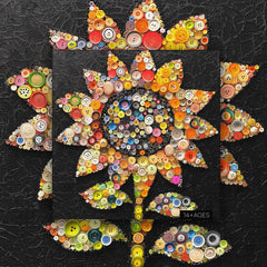Button Sunflower Jigsaw Puzzles 1000 Pieces