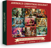 Animal Christmas Holidays Puzzle 1000 pièces