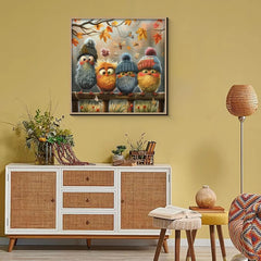 Süße Vogelwinterparty -Puzzles 1000 Stücke