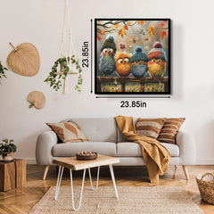 Süße Vogelwinterparty -Puzzles 1000 Stücke