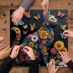 Schmetterlings-Blumen-Katzen-Puzzle 1000 Teile
